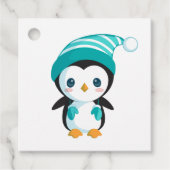 Cute kerst Penguin Bedankjes Labels (Voorkant)
