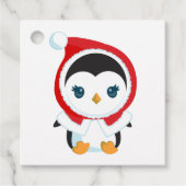Cute kerst Penguin Bedankjes Labels (Voorkant)