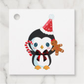 Cute kerst Penguin Bedankjes Labels (Voorkant)