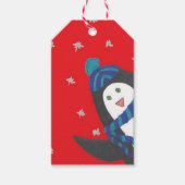 Cute kerst Penguin Cadeaulabel (Voorkant)