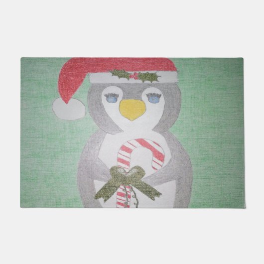 Cute kerst Penguin Deurmat (Voorkant)