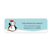 Cute kerst Penguin Etiket (Voorkant)