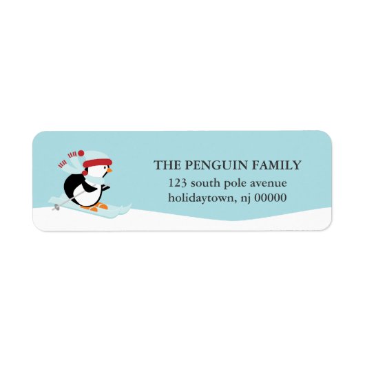Cute kerst Penguin Etiket (Voorkant)