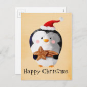 Cute kerst Penguin Feestdagenkaart (Voorkant / Achterkant)