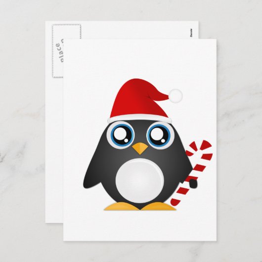 Cute kerst Penguin Feestdagenkaart (Voorkant / Achterkant)
