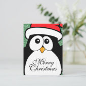 Cute kerst Penguin Feestdagenkaart (Staand voorkant)