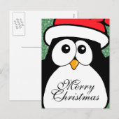 Cute kerst Penguin Feestdagenkaart (Voorkant / Achterkant)