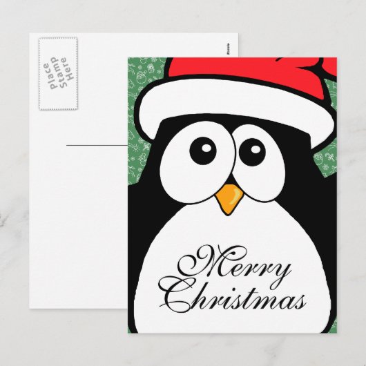 Cute kerst Penguin Feestdagenkaart (Voorkant / Achterkant)