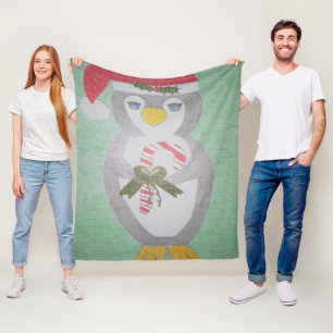 Cute kerst Penguin Fleece Deken