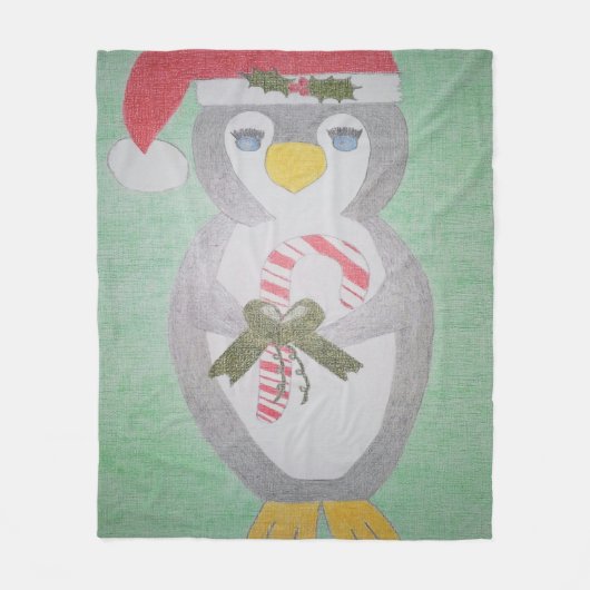 Cute kerst Penguin Fleece Deken (Voorkant)
