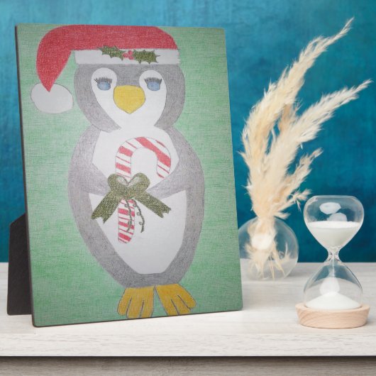 Cute kerst Penguin Fotoplaat (Zijkant)