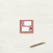 Cute Kerst Penguin Gingham Gestreepte Notitieboekj Post-it® Notes (Op bureau)
