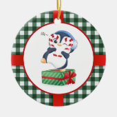 Cute kerst Penguin Keramisch Ornament (Voorkant)