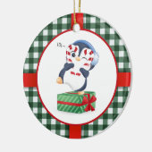 Cute kerst Penguin Keramisch Ornament (Links)