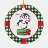 Cute kerst Penguin Keramisch Ornament (Achterkant)