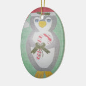 Cute kerst Penguin Keramisch Ornament (Links)