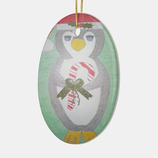 Cute kerst Penguin Keramisch Ornament (Links)