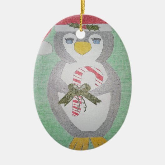 Cute kerst Penguin Keramisch Ornament (Voorkant)