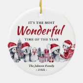 Cute kerst Penguin Keramisch Ornament (Achterkant)