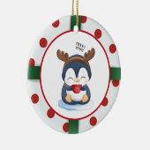 Cute kerst Penguin Keramisch Ornament (Rechts)