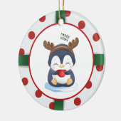 Cute kerst Penguin Keramisch Ornament (Links)