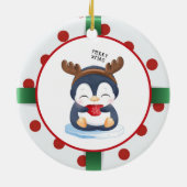 Cute kerst Penguin Keramisch Ornament (Achterkant)