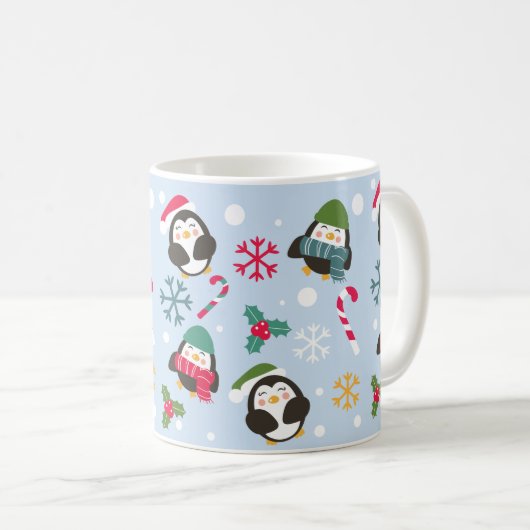 Cute kerst Penguin Koffiemok (Voorkant rechts)