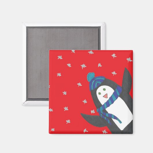 Cute kerst Penguin Magneet (Voorkant / Achterkant)