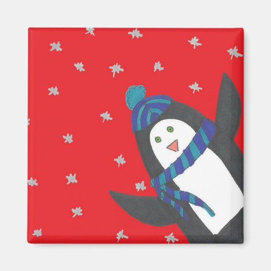 Cute kerst Penguin Magneet (Voorkant)