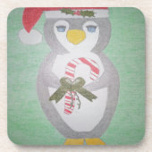 Cute kerst Penguin Onderzetter (Voorkant)