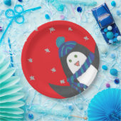 Cute kerst Penguin Papieren Bordje (Feest)