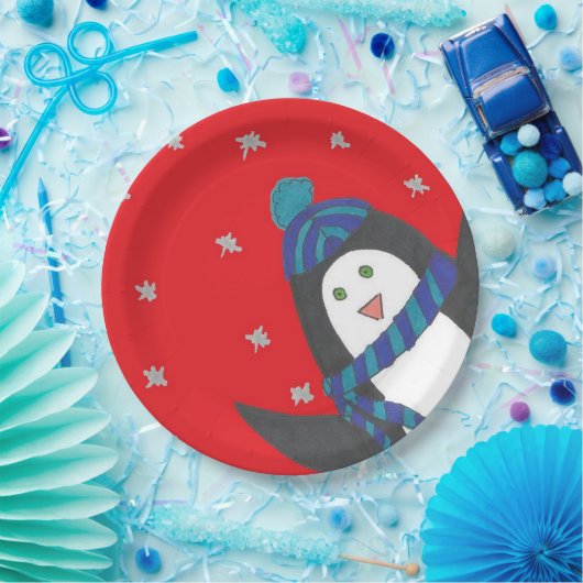 Cute kerst Penguin Papieren Bordje (Feest)