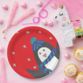 Cute kerst Penguin Papieren Bordje (Feest)