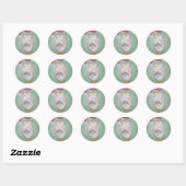 Cute kerst Penguin Ronde Sticker (Vel)