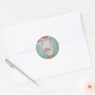 Cute kerst Penguin Ronde Sticker