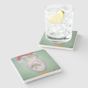Cute kerst Penguin Stenen Onderzetter