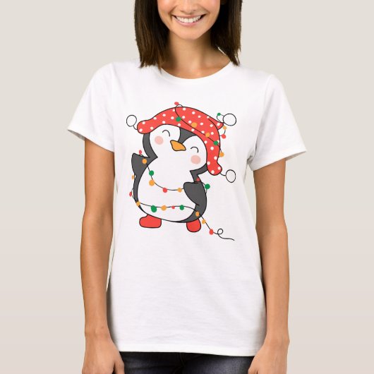 Cute kerst Penguin T-shirt (Voorkant)