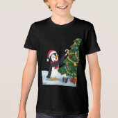 Cute Kerst Penguin T-Shirt (Voorkant)