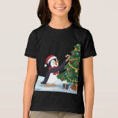 Cute Kerst Penguin T-Shirt (Voorkant)