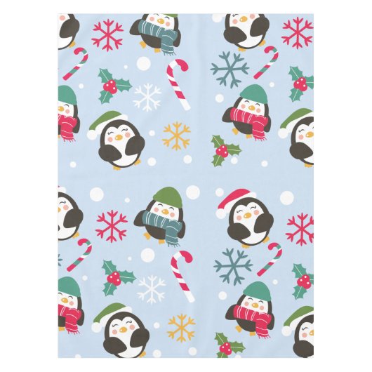 Cute kerst Penguin Tafelkleed (Voorkant)