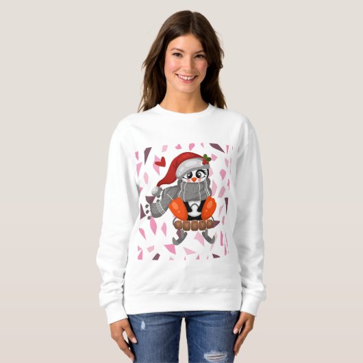 Cute kerst Penguin Trui (Voorkant volledig)