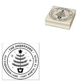 Cute Kerst Pijnboom Retouradres Rubberstempel (Gestempeld)