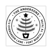 Cute Kerst Pijnboom Retouradres Rubberstempel (Afrduk)