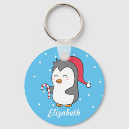 Cute Kerst Pinguïn Candy Cane Kinderen Sleutelhang Sleutelhanger
