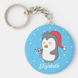 Cute Kerst Pinguïn Candy Cane Kinderen Sleutelhang Sleutelhanger