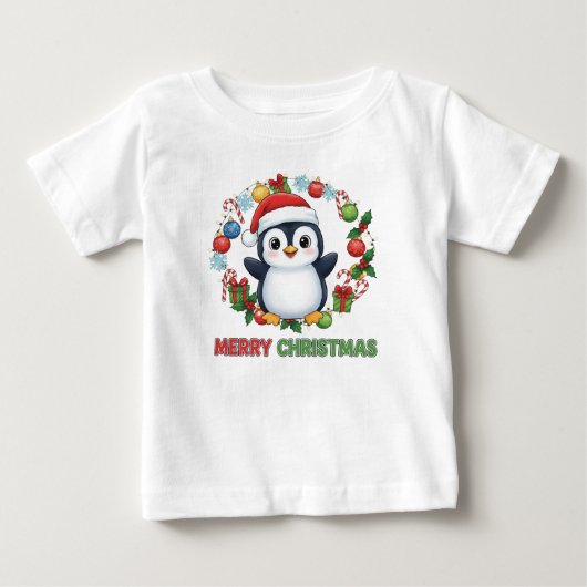 Cute Kerst Pinguïn Illustratie (Voorkant)