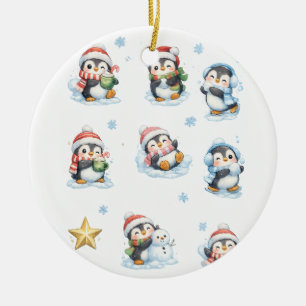 Cute Kerst Pinguïns Ornament