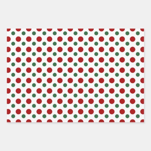 Cute kerst poka Dots Pattern Red Green White Inpakpapier Vel (Voorkant 2)