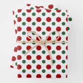 Cute kerst poka Dots Pattern Red Green White Inpakpapier Vel (In situ)