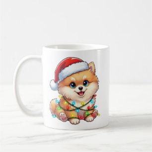 Cute Kerst Pomeranian Mok
